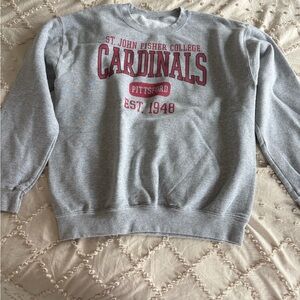 St. John Fisher College Cardinals Gray Crewneck Sweatshirt